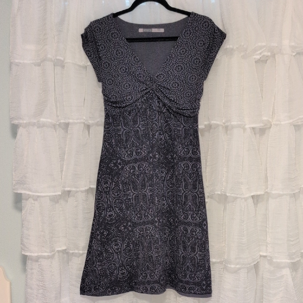 Athleta Navy and Gray Midi Dress XS